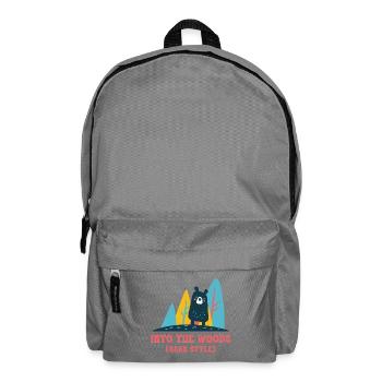 Into the Woods – Bear Style Outdoor Saying - Backpack - elephant grey - Front