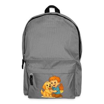 Fluffy und der glückliche Freund – Emotionale Bindung - Rucksack - Mittelgrau - Vorne