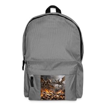 Skelettdrachen in Flammen - Rucksack - Mittelgrau - Vorne