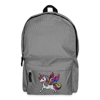 Colorful Winged Unicorn - Backpack - elephant grey - Front