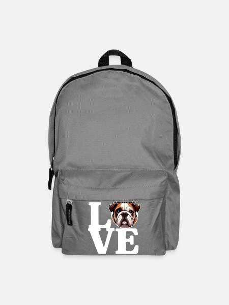 LIEBE English Bulldog Dog Dog Lover Lustig - Rucksack - Mittelgrau