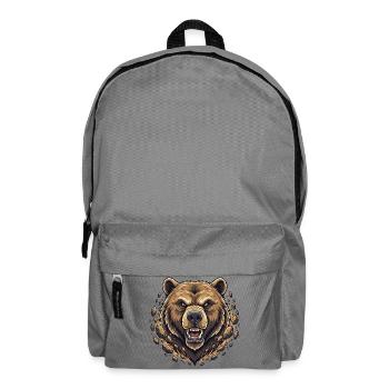 Wütiger Bergbär im Felsbruch - Rucksack - Mittelgrau - Vorne