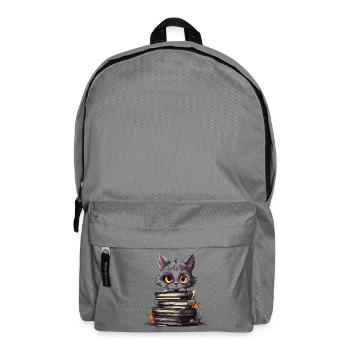 Kittens over stacks of books - Backpack - elephant grey - Front