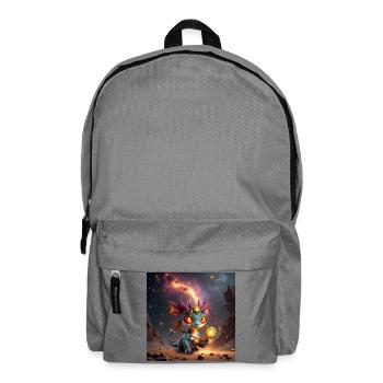 Luminous Steampunk Dragon with Gears - Backpack - elephant grey - Front