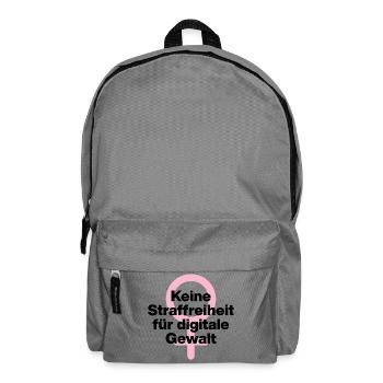 KEINE STRAFREIHEIT FÜR DIGITALE GEWALT! ♀ GIRLS - Rucksack - Mittelgrau - Vorne