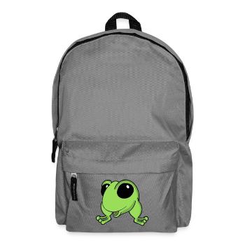 Lime Frog Cartoon Cheer - Backpack - elephant grey - Front