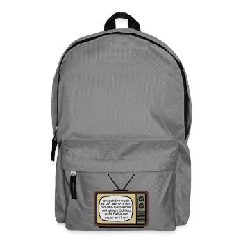 Retrofernseher: Schlag aufs Gehäuse - Rucksack - Mittelgrau - Vorne