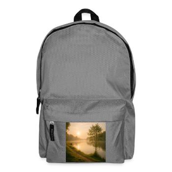 Morning Gold on the River Path - Backpack - elephant grey - Front