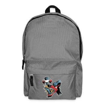 Wolf and flying beer - Backpack - elephant grey - Front