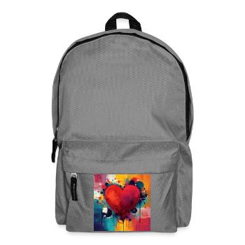 Graffiti au cœur vif - Sac à dos - gris éléphant - Devant