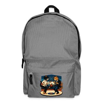 Zwei Retro-Katzen tanzen – Vintage Stil - Rucksack - Mittelgrau - Vorne