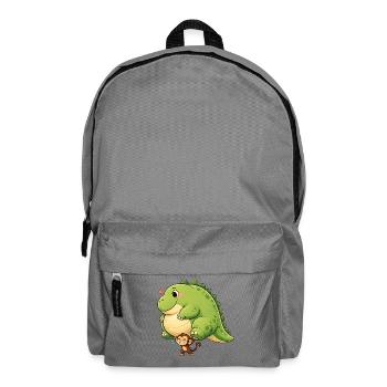 Monkey carrying dinosaur - Backpack - elephant grey - Front