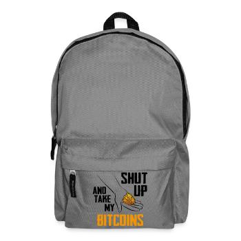 Bitcoin Handmünzen Emblem / Nimm meinen Bitcoin - Rucksack - Mittelgrau - Vorne
