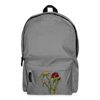 Blumen - Rucksack - Mittelgrau - Vorne