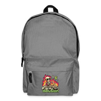 Flammende Dollar Skelett-Wahnvorstellung - Rucksack - Mittelgrau - Vorne