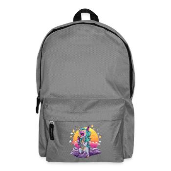 Licorne au coucher de soleil avec micro - Sac à dos - gris éléphant - Devant