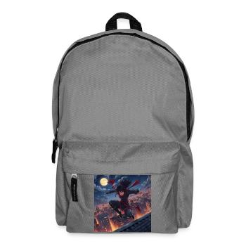 Mondnacht Sprung über Dächer - Rucksack - Mittelgrau - Vorne