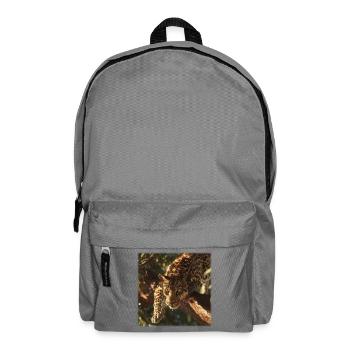 Léopard sur branche Puissant motif de grand félin - Sac à dos - gris éléphant - Devant
