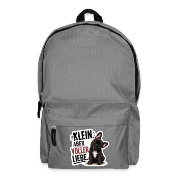 Frenchie Klein aber voller Liebe - Rucksack - Mittelgrau - Vorne
