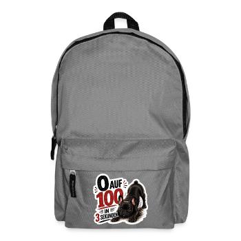 Frenchie – 0 auf 100 in 3 Sekunden - Rucksack - Mittelgrau - Vorne