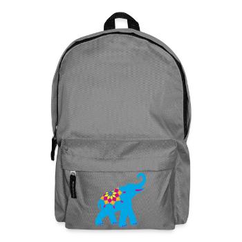 Éléphant bleu yoga Namasté décoration de force éventail indien - Sac à dos - gris éléphant - Devant