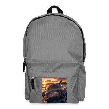 Delfin bei Sonnenuntergang - Rucksack - Mittelgrau - Vorne