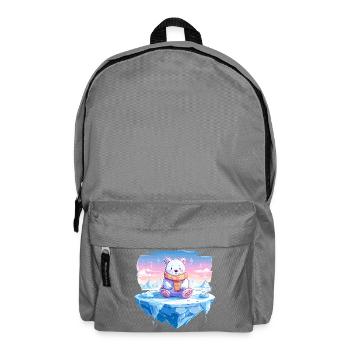 Polarlicht-Bär auf Eis - Rucksack - Mittelgrau - Vorne