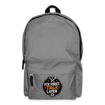 Fix First, Talk Later – Mechanic Tee - Backpack - elephant grey - Front