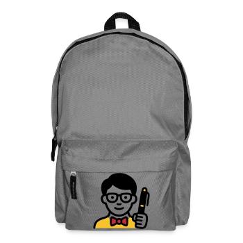 Lehrer Professor Brille Comic - Rucksack - Mittelgrau - Vorne
