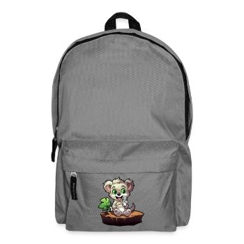 Kleiner Koala am Baumstumpf - Rucksack - Mittelgrau - Vorne