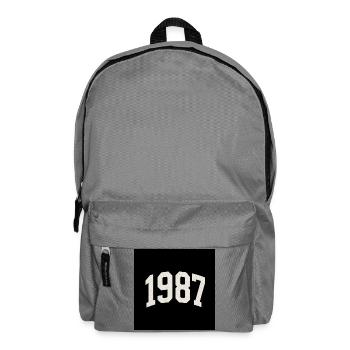 Jahrgang 1987 – Retro Minimal Design - Rucksack - Mittelgrau - Vorne