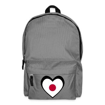 日本 ブラックハート – 日本への愛 - Rucksack - Mittelgrau - Vorne