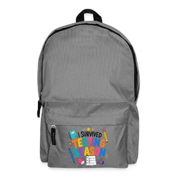 I survived the exam phase School Humor - Backpack - elephant grey - Front