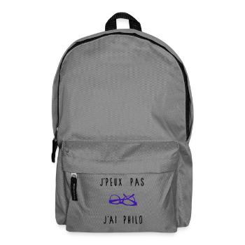 J'peux Pas J'ai Philo Humour - Sac à dos - gris éléphant - Devant
