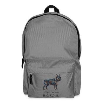 French Bulldog Low-Poly Art - Little Clown - Backpack - elephant grey - Front