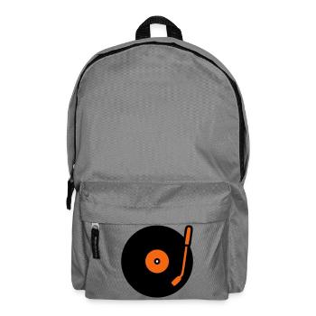 Retro Audio Vinyl Record Tonearm - Backpack - elephant grey - Front