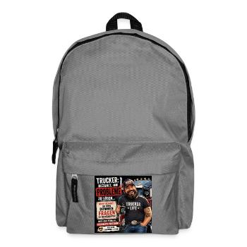 Trucker Life Motiv Kraft und Humor - Rucksack - Mittelgrau - Vorne