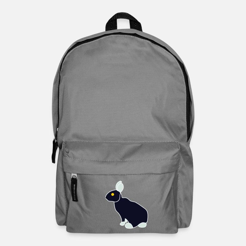 Minimalist Blue Black Rabbit - Backpack - elephant grey