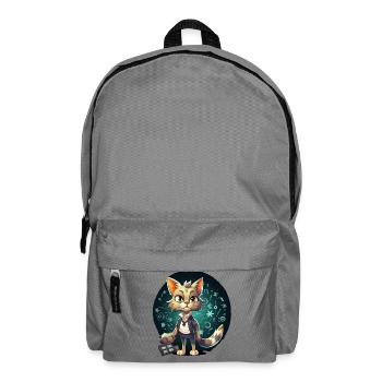 KatzenDetektiv im Outfit des Genies - Rucksack - Mittelgrau - Vorne