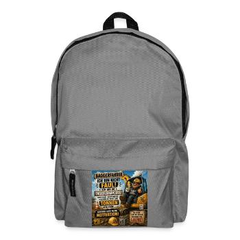 Bauarbeiter Motivation Energiesparmodus - Rucksack - Mittelgrau - Vorne