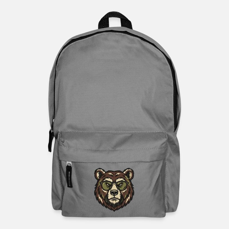 Cool Grizzly Bear with Sunglasses Design - Backpack - elephant grey