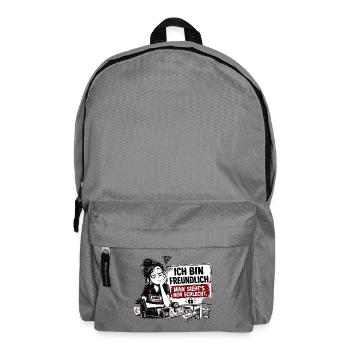 Ich bin freundlich. Man sieht’s nur schlecht. - Rucksack - Mittelgrau - Vorne