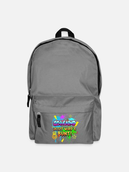Schulkind Jetzt wird's bunt! - Graffiti Design - Rucksack - Mittelgrau