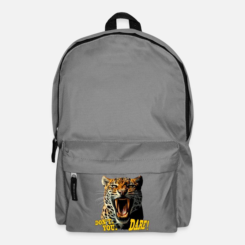 Leopard Roaring attack - Don't You Dare - Backpack - elephant grey