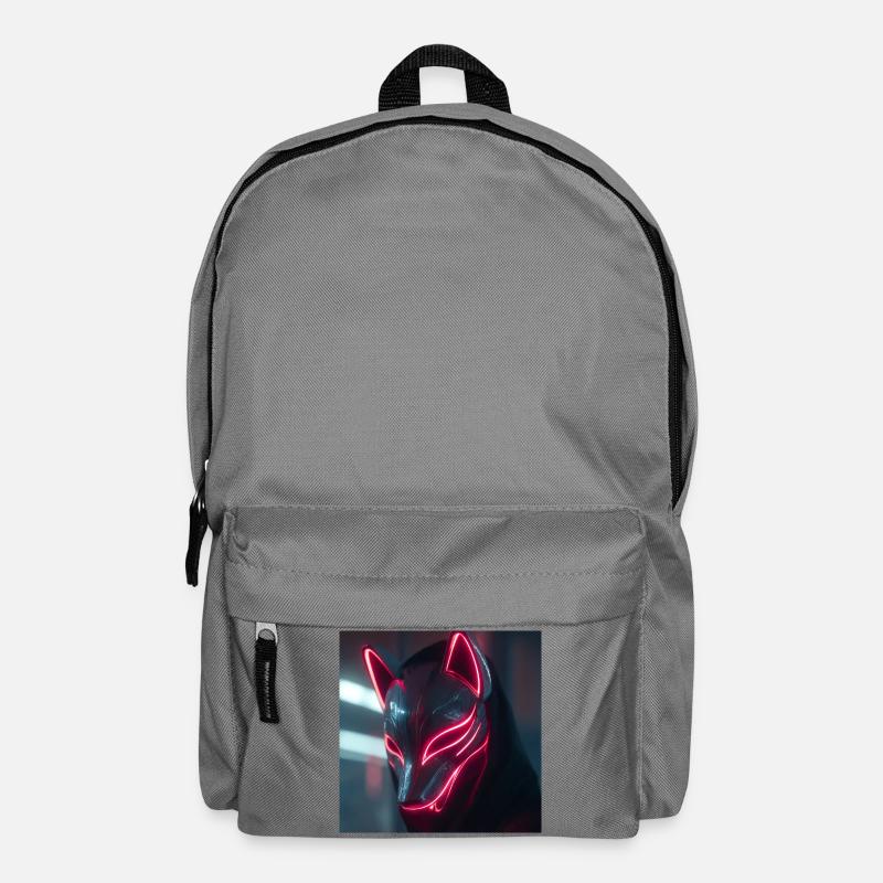 Neonfuchsmaske mit Leuchträndern - Rucksack - Mittelgrau