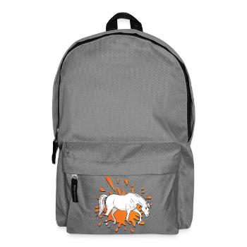 A manga-style drawing of an Abbayan horse - Backpack - elephant grey - Front