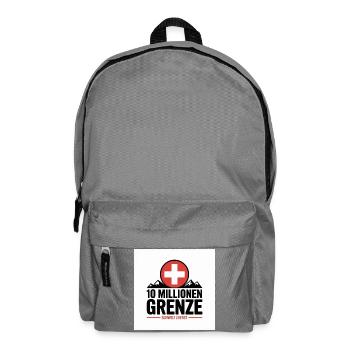 10 Millionen Grenze Schweizer Berglogo - Rucksack - Mittelgrau - Vorne