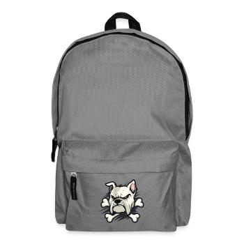 Angry Bulldog with Bone - Backpack - elephant grey - Front