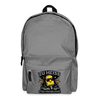 zu heiss für Probleme - Rucksack - Mittelgrau - Vorne