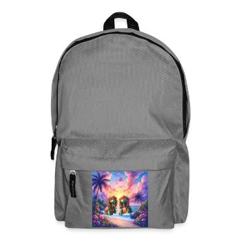 Tropical turtles at sunset - Backpack - elephant grey - Front